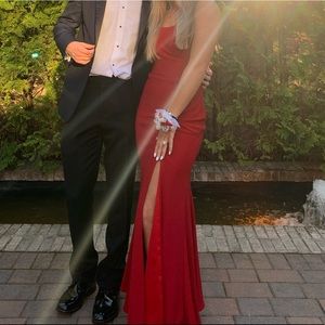 I am selling a red sparkly dress!  I am 5’3 with for inch heels,weigh 120